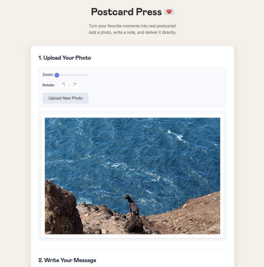 Uploading a photo